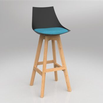 Planet Black Barstool with Oak Base