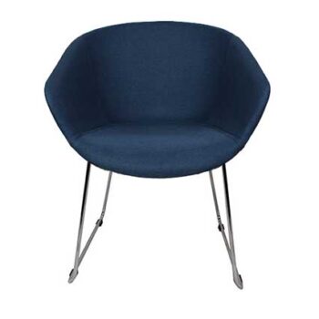 Arn Tub with Chrome Sled (Fully Upholstered)