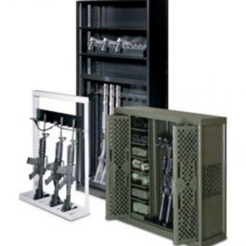 Dexion fully welded, heavy gauge armoury storage with modular capabilities