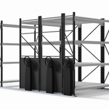 Dexion Mekdrive Longspan Compactus mechanically assisted mobile storage unit