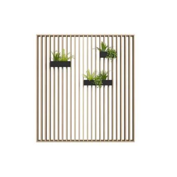 STRAIGHT SLAT WALL WITH PLANTER BOXES